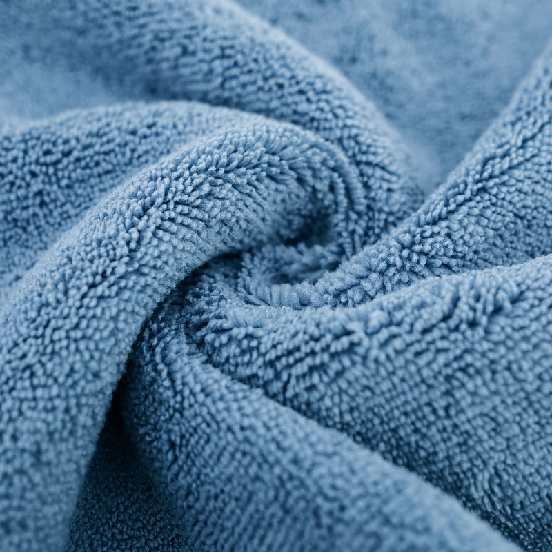 POLYTE Microfiber Quick Dry Lint Free Bath Towel, 57 x 30 in, Pack of 4 (Blue) - Image 4